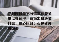 爱游戏在线登录-冲刺阶段皇家马德里调整名单以备荷甲；遗憾出局环节打磨；信心回归；心理建设被强调的简单介绍