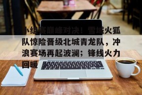 爱游戏官方网站-关于小组赛巅峰对决！雪域火狐队惊险晋级北城青龙队，冲浪赛场再起波澜；锋线火力回暖的信息